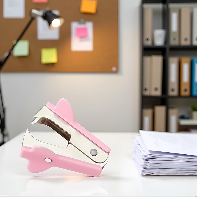 Pink Staple Remover, Staple Puller Tool, Modern Plastic Office School Supplies - Image 3