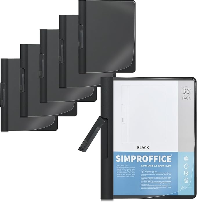 36 Pack Swing Clip Report Covers, 9 x 11.4 Inches by SIMPROFFICE