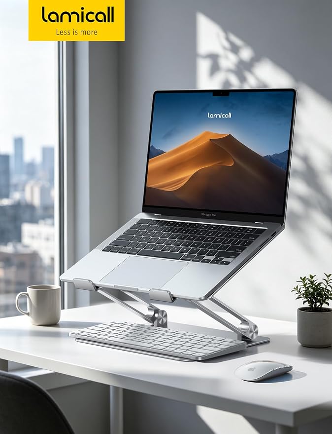 Lamicall Adjustable Laptop Stand, Portable Laptop Riser, Aluminum Laptop Stand - Image 7