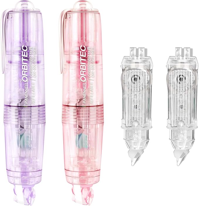 White Correction Tape Out, Refillable Retractable Quick Dry Japan Aesthetic by PANDENNER
