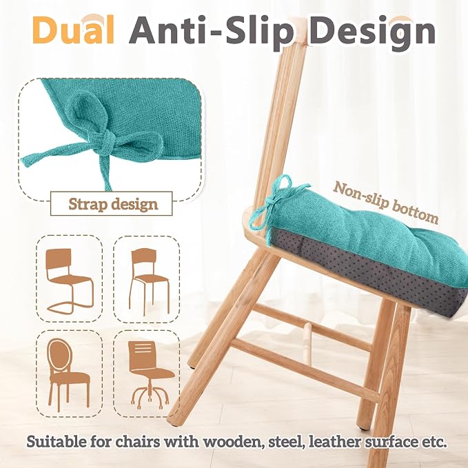 MAGIC ELEPHANT Chair Cushions for Dining Chairs, Memory Foam Kitchen Chair - Image 3