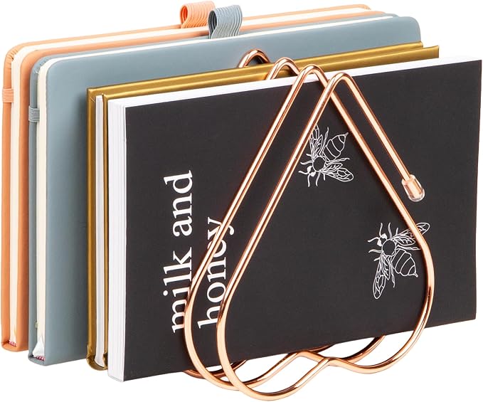 Mind Reader Heart-Shaped Desktop File Organizer, 5-Slot Metal Folder Rack by MindReader