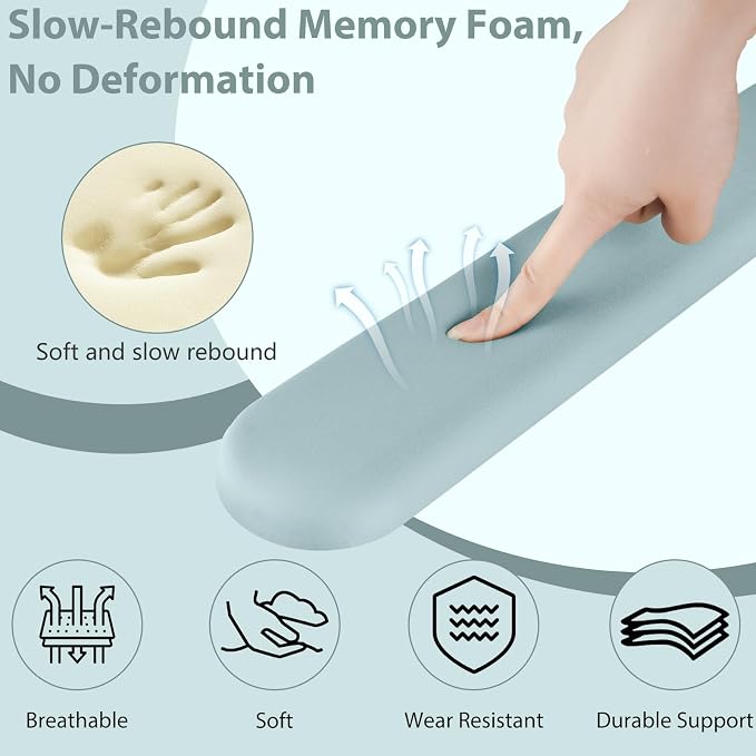 Sushret Mouse Pad and Keyboard Wrist Rest, 3-in-1 Gel Memory Foam Ergonomic - Image 4
