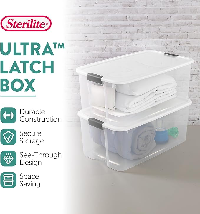 Sterilite 4-Pack Ultra Latching Box, Storage Bins - Image 2