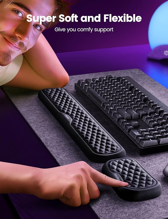Vaydeer Wrist Rest for Keyboard and Mouse, Computer Ergonomic Wrist Support Pad - Image 2
