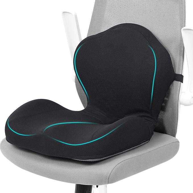 Office Chair Cushion with Lumbar Support Pillow Memory Foam Seat Cushions by TANYOO
