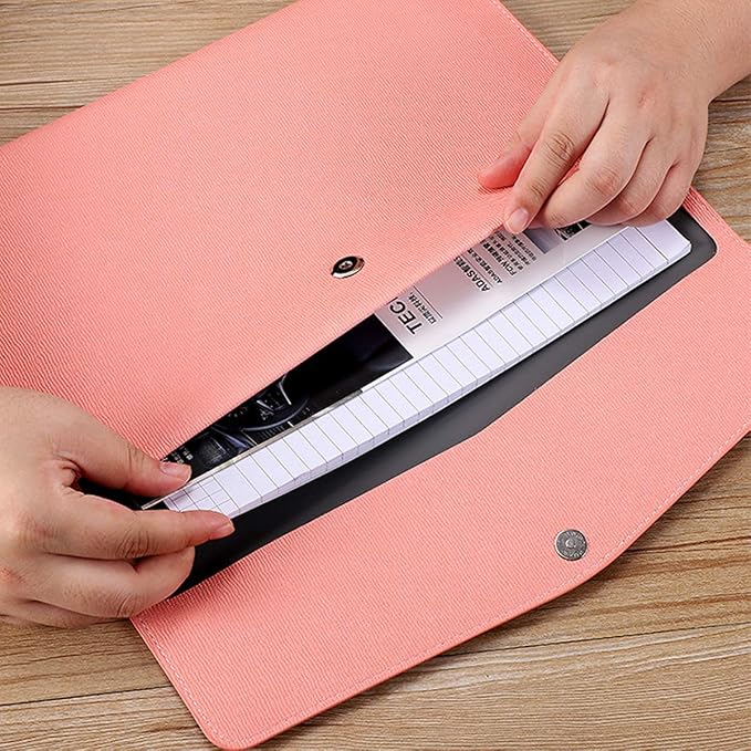 PU Leather A4 File Folder Document Holder Waterproof Portfolio Envelope Folder - Image 3