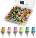 Colorful Wood Push Pins, Decorative Wooden Thumb Tacks by Unknown