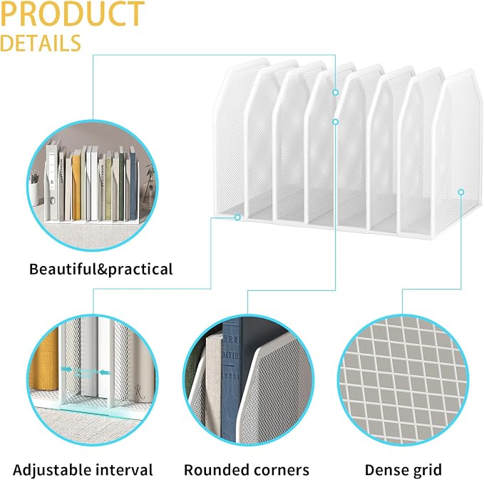 FANXIYQ White 7-Section File Folder Organizer - Image 3