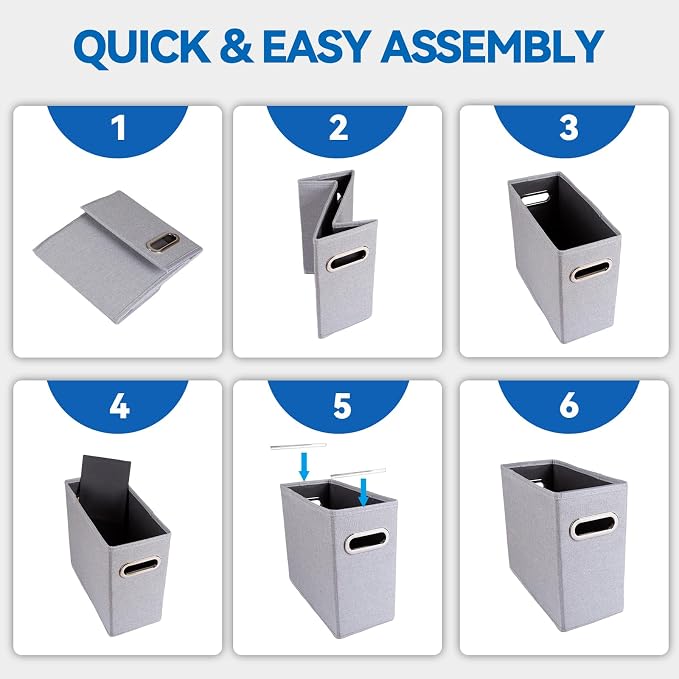4 Packs Letter Size File Organizer, File Folders Organizer, Fabric Storage Box - Image 6