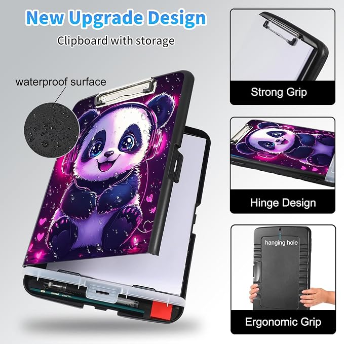 LYHXLYJH Clipboard with Storage, A4 Clipboards with Pen Holder, Heavy Duty - Image 3