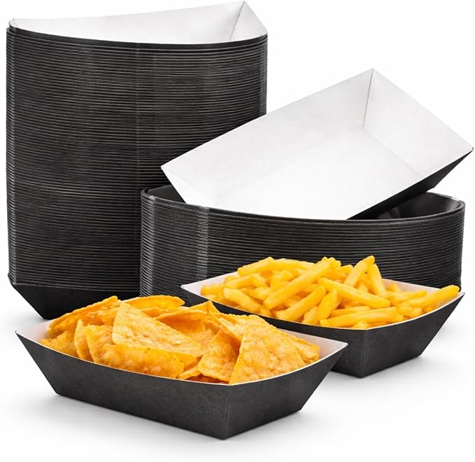 Yinkin 100 Pcs Paper Food Trays Boat 1 lb Disposable Nacho Trays Walking Taco by Yinkin