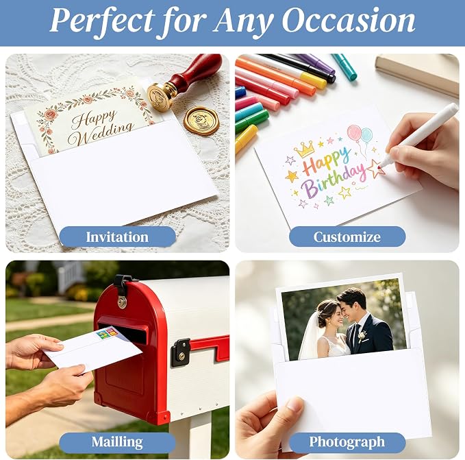 50 Pack A7 Envelopes, 5.24 x 7.24 in Christmas Envelopes - Image 7