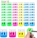100 Pack Pencil Sharpener Bulk, Manual Pencil Sharpener by Letapapa