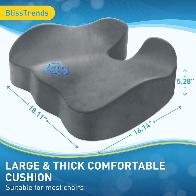 BlissTrends Seat Cushion, 5.2in Thick Memory Foam Cushions - Image 2