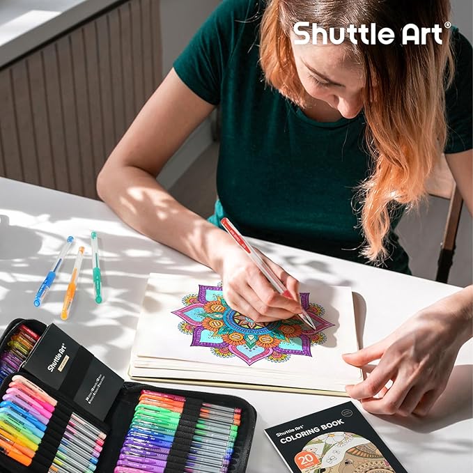 Shuttle Art Gel Pens, 120 Pack Gel Pen Set 60 Colored Gel Pen - Image 6