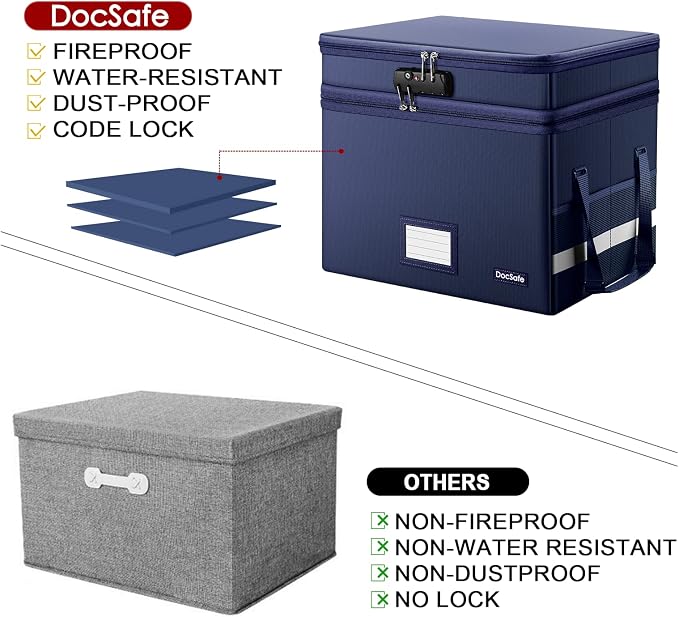 DocSafe File Box with Lock, Large Portable Home Office Filing Safe - Image 8