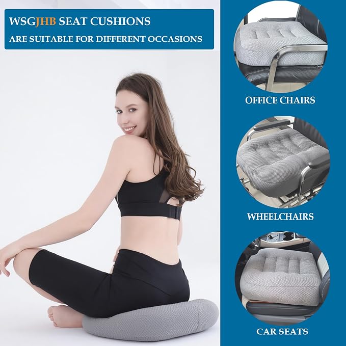 WSGJHB Office Chair Cushion Pillow Adult Car Booster Seat Cushions | Seat - Image 6