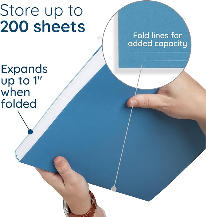 25 Blue Summit Supplies Legal Size Hanging File Folders - Image 4