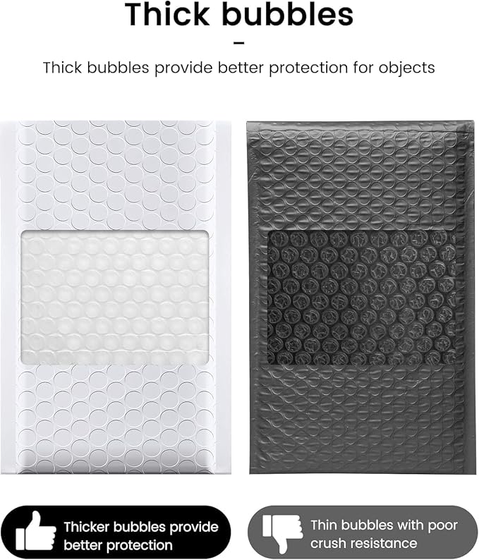 GSSUSA White Bubble Mailers 4x8 Small Padded Envelopes 800 Pack, Strong - Image 6