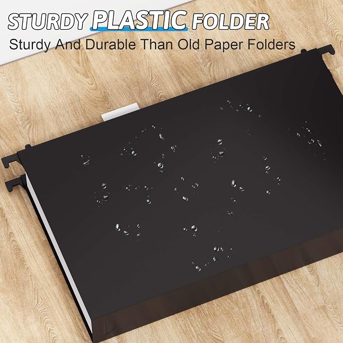 Plastic Extra Capacity Legal Size Hanging File Folders, 12 Pack Reinforced - Image 2