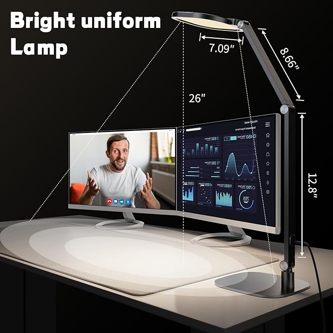 LitONES LED Desk Lamp for Home Office, Professional Eye-Caring Diffused Desk - Image 6