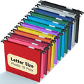 Plastic Heavy Duty Hanging File Folders, 12 Pack Reinforced Letter Size Hanging by NORDUN