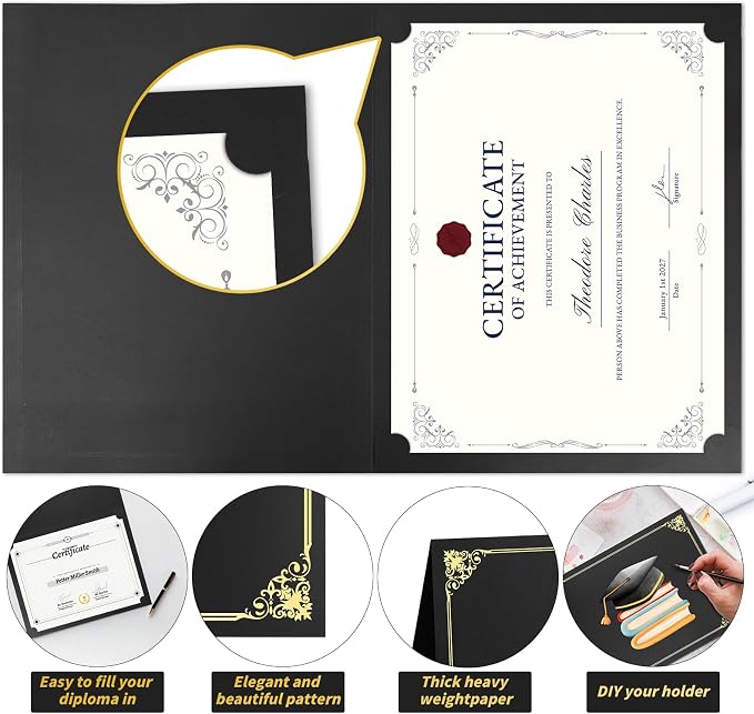 Oleitodh 80 Pcs Certificate Holders Bulk, Document Covers - Image 4