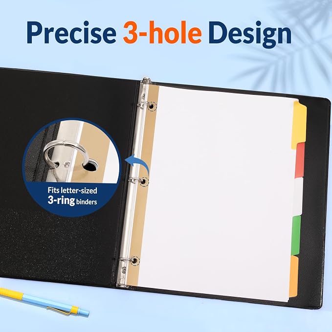 SUNEE Binder Dividers with Colorful Write On & Erase Tabs - Image 4