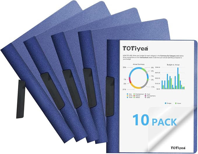 TOTiyea 10 Pack Clear Report Covers by TOTiyea