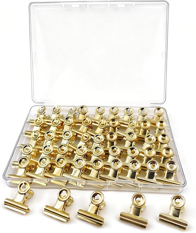 50 Pcs Metal Bulldog Clips, Mini Metal Paper Clips 0.87 in Hinge Clips Small by Unknown