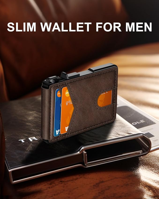 ZALVEX Wallet for Men, Mens Minimalist Wallet 9-13 Cards, Slim Compact Wallet - Image 2