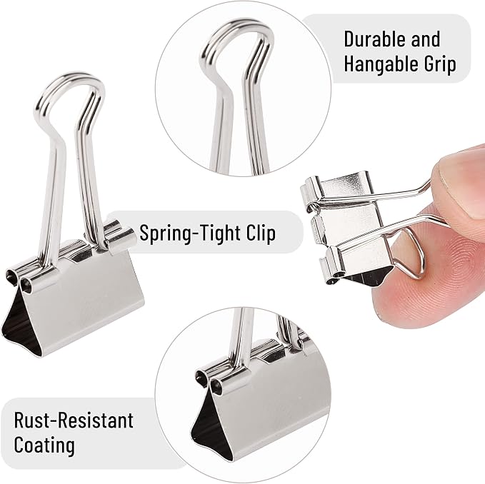 Mr. Pen- Small Binder Clips, Small Size | Silver Metal Binder Paper Clips - Image 4