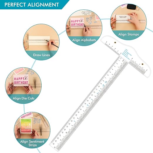 CYFUN DESIGN 12" 6" Acrylic T-Square Ruler Precision Marking T Square Ruler - Image 2