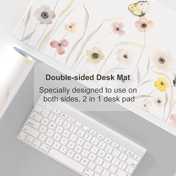 Colorful Star Large Mouse Pad, Watercolor Floral Desk Mat Office Supplies - Image 5