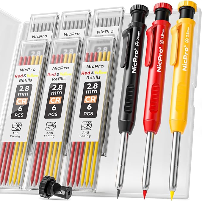 Nicpro 3 Pack Carpenter Pencil by Nicpro