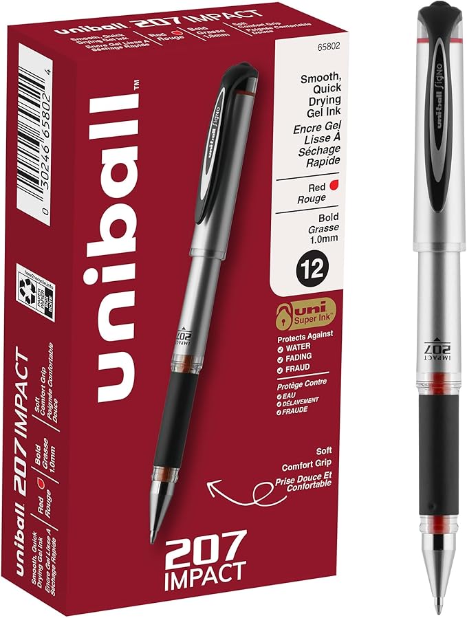 uniball 207 Impact Gel Pens, Bold Point, 12 Pack by uni-ball