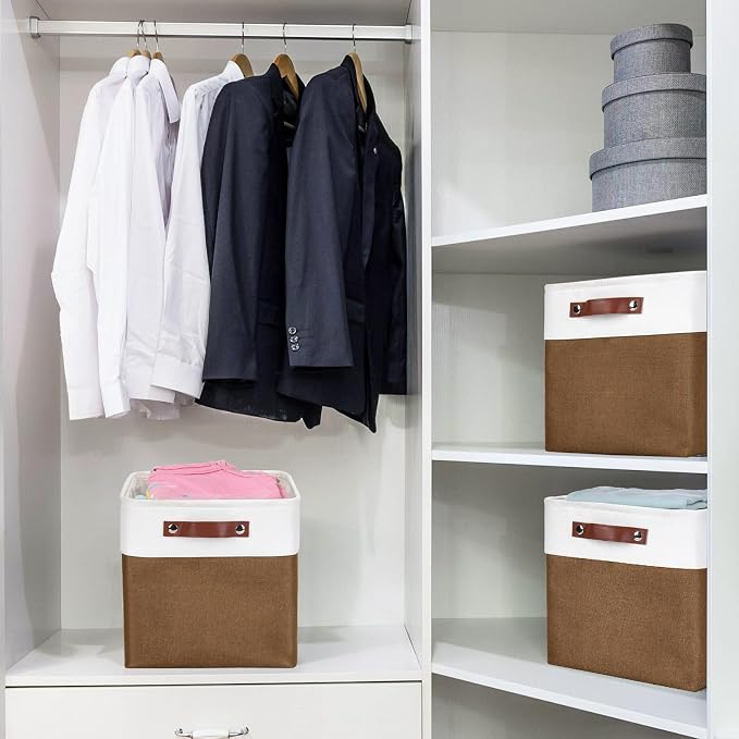 Bagnizer Collapsible Fabric Storage Cubes 11x11 Cube Storage Bins, 4 Pack - Image 3