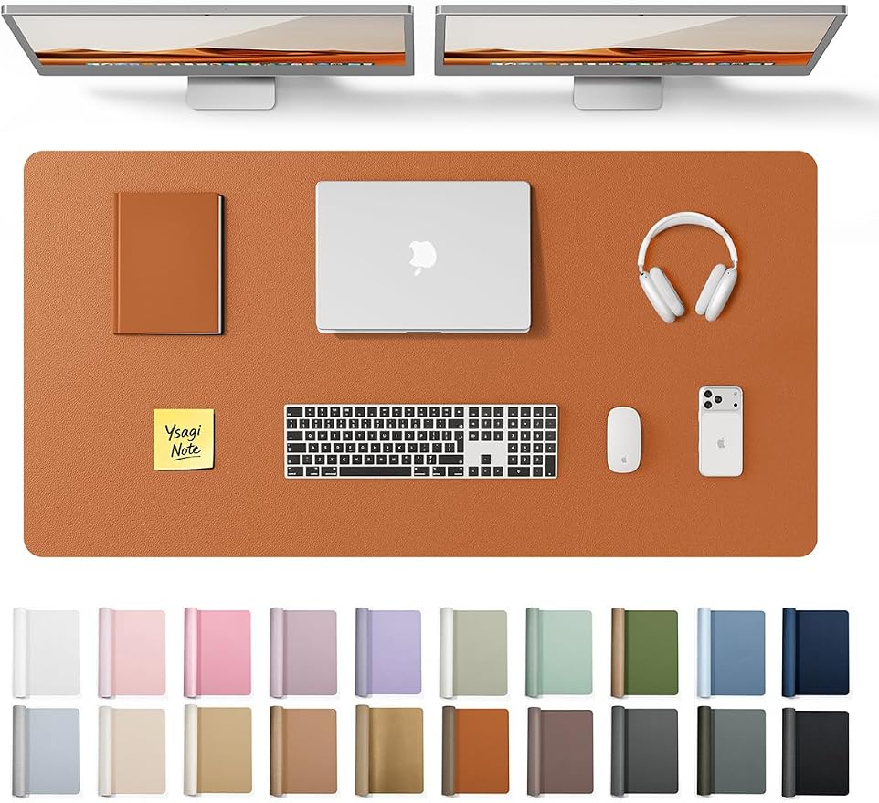 YSAGi Leather Desk Protector, Office Mat, Large Mouse Mat, Non-Slip PU Leather by YSAGi