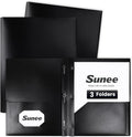 SUNEE 2 Pocket Folders with Prongs Plastic Folders with Pockets and Prongs Fit by SUNEE