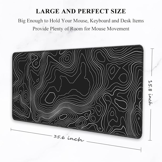 Auhoahsil Large Mouse Pad, XXL Desk Pad, Extened 35" x 15", Non-Slip Rubber Base - Image 2