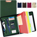 Ospelelf Green Clipboard with Storage 3 Binder Leather Portfolio Folder with by OspelelfOfficeSupplies