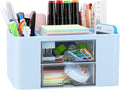 Desk Organizer with 2 Drawer, Plastic Desktop Pen Pencil Card Holder Storage Box by LETURE