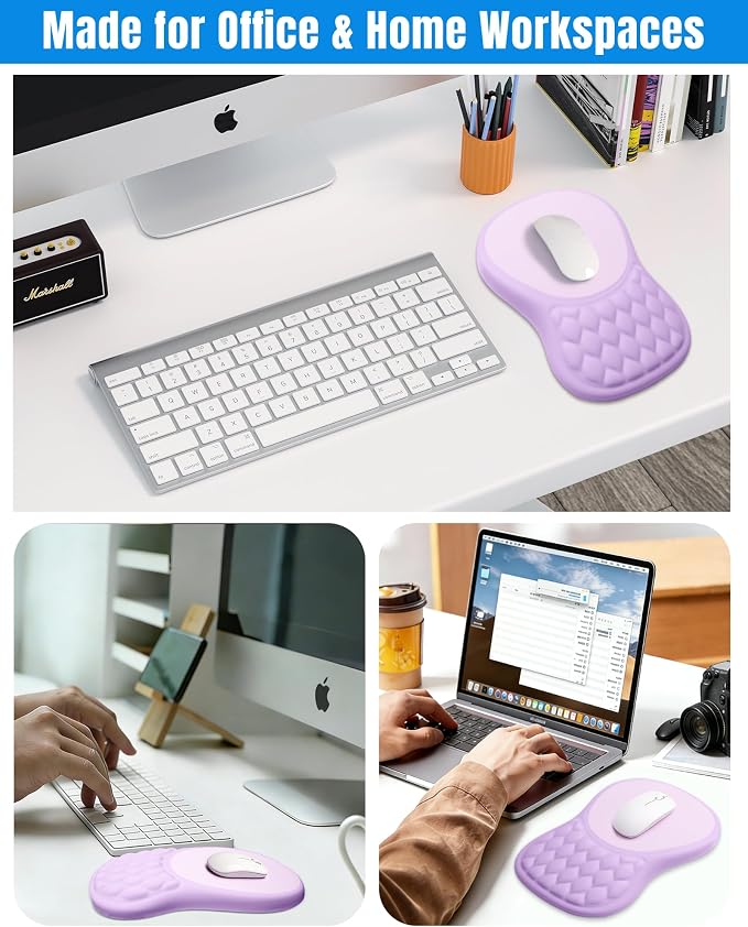 Ergonomic Mouse Pad with Wrist Rest, Slope Design Memory Foam Support, Smooth - Image 6