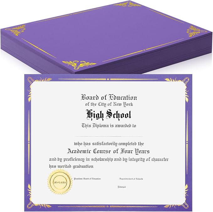 Fainne 50 Pcs Single Sided Certificate Holder Diploma Covers by Fainne