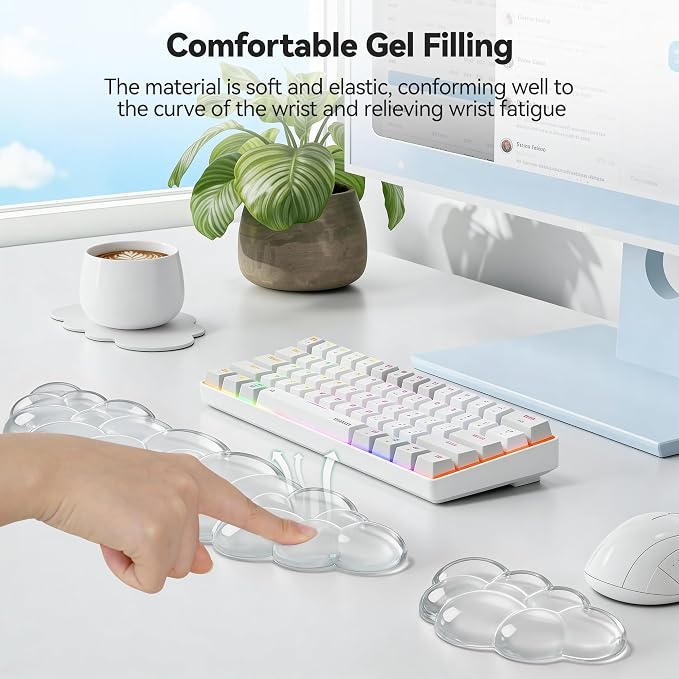 TECKNET Gel Cloud Wrist Rest Set, Cloud Wrist Rest - Image 5