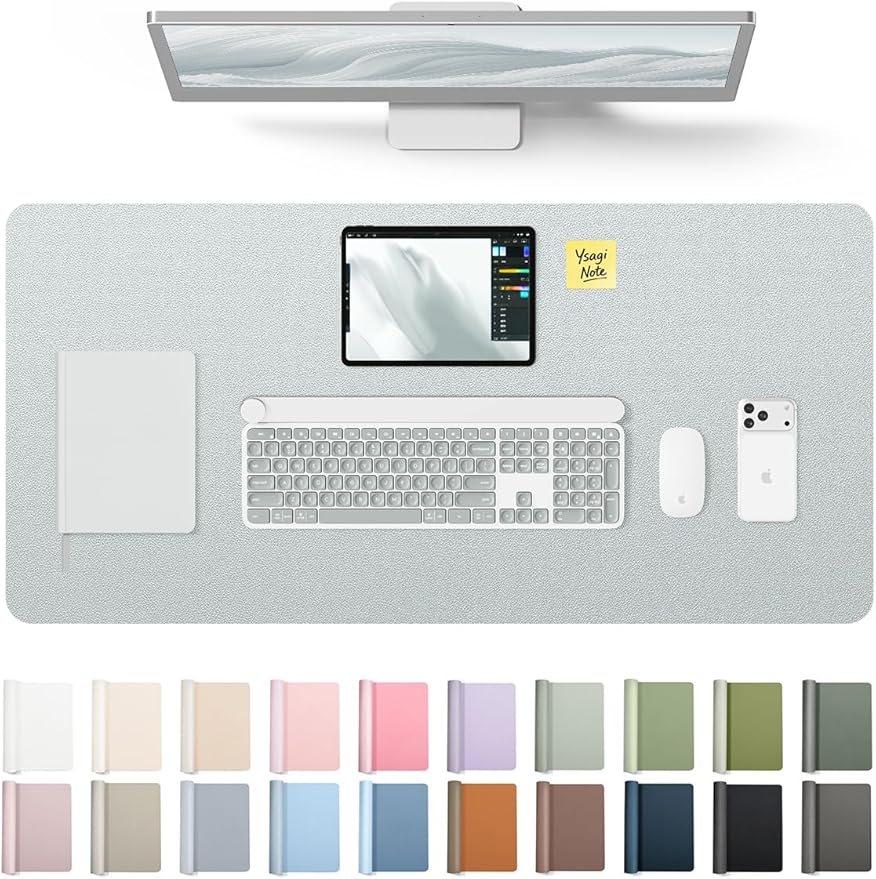 YSAGi Leather Desk Pad Protector, Office Desk Mat, Large Mouse Pad, Non-Slip PU by YSAGi