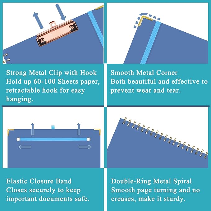 HAUTOCO Clipboard Folio with Refillable Lined Notepad - Image 5