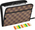 Expanding File Folder Brown Checkerboard Accordion File Organizer 13 Pockets by ALAZA