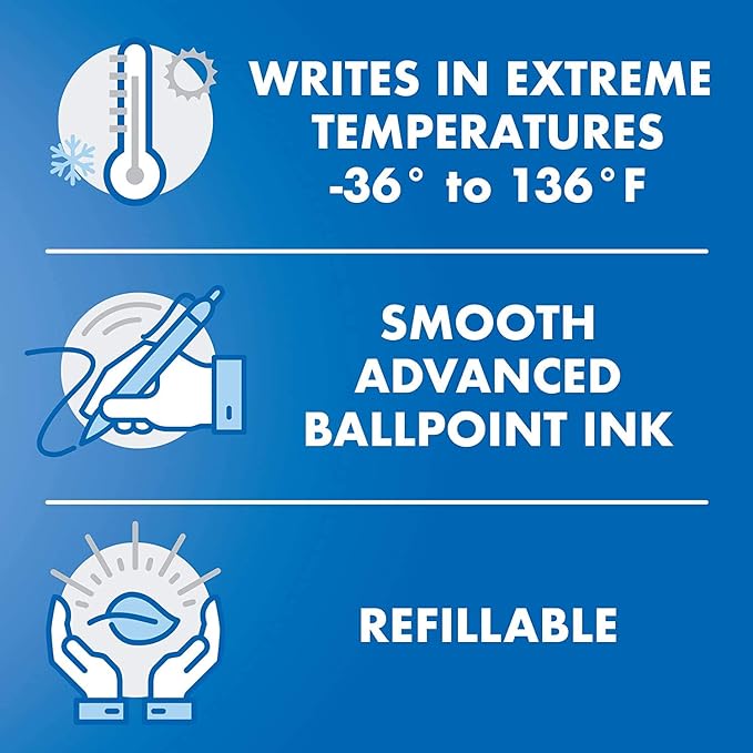 Pilot Acroball PureWhite Advanced Ink Refillable & Retractable Ball Point Pens - Image 5
